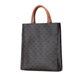 セリーヌ トリオンフ バーティカル カバ ラージ ハンドバッグ ショルダーバッグ 2WAY ブラック ブラウン PVC レザー レディース CELINE 【中古】